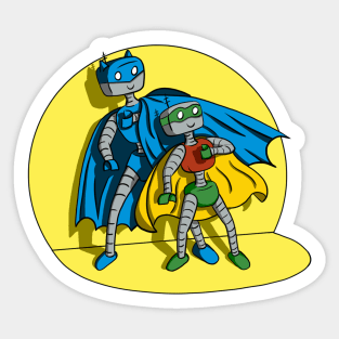 BatBot and RoBot Caught in the Act! Sticker